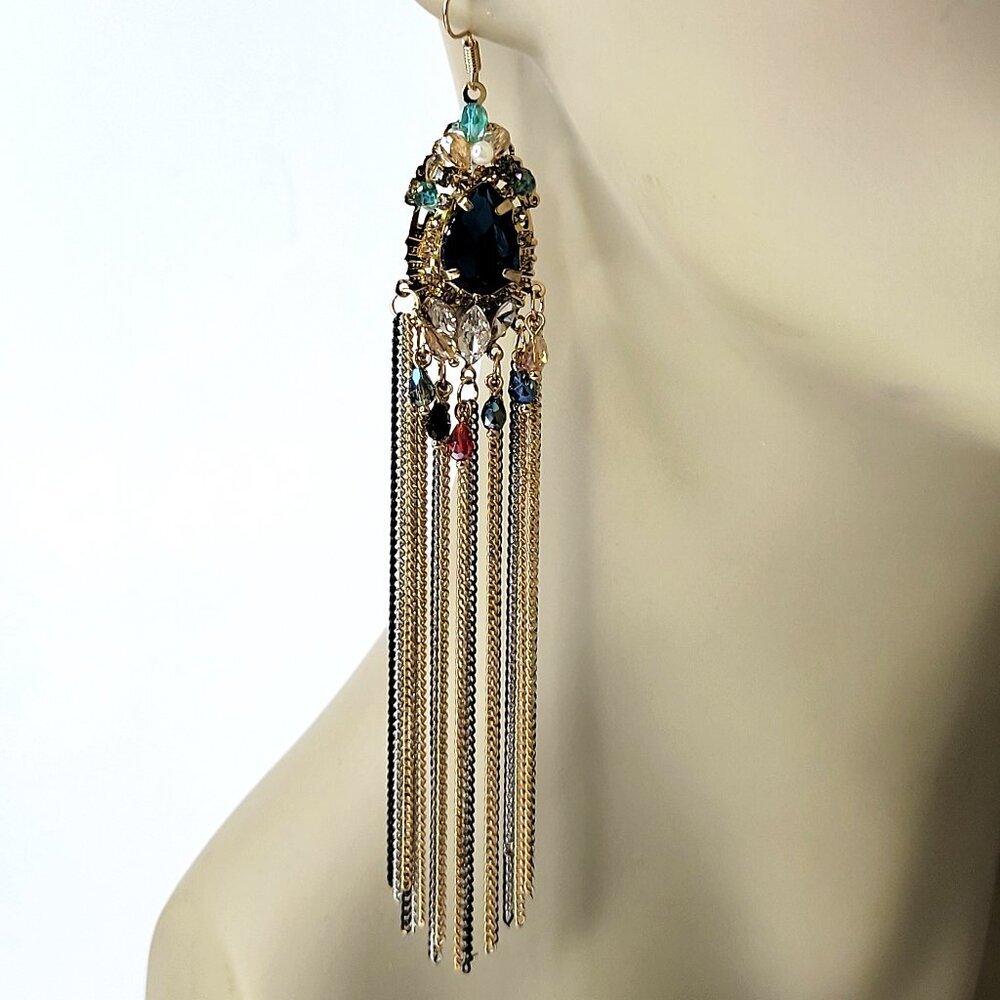 Colourful Long Tassel Earrings